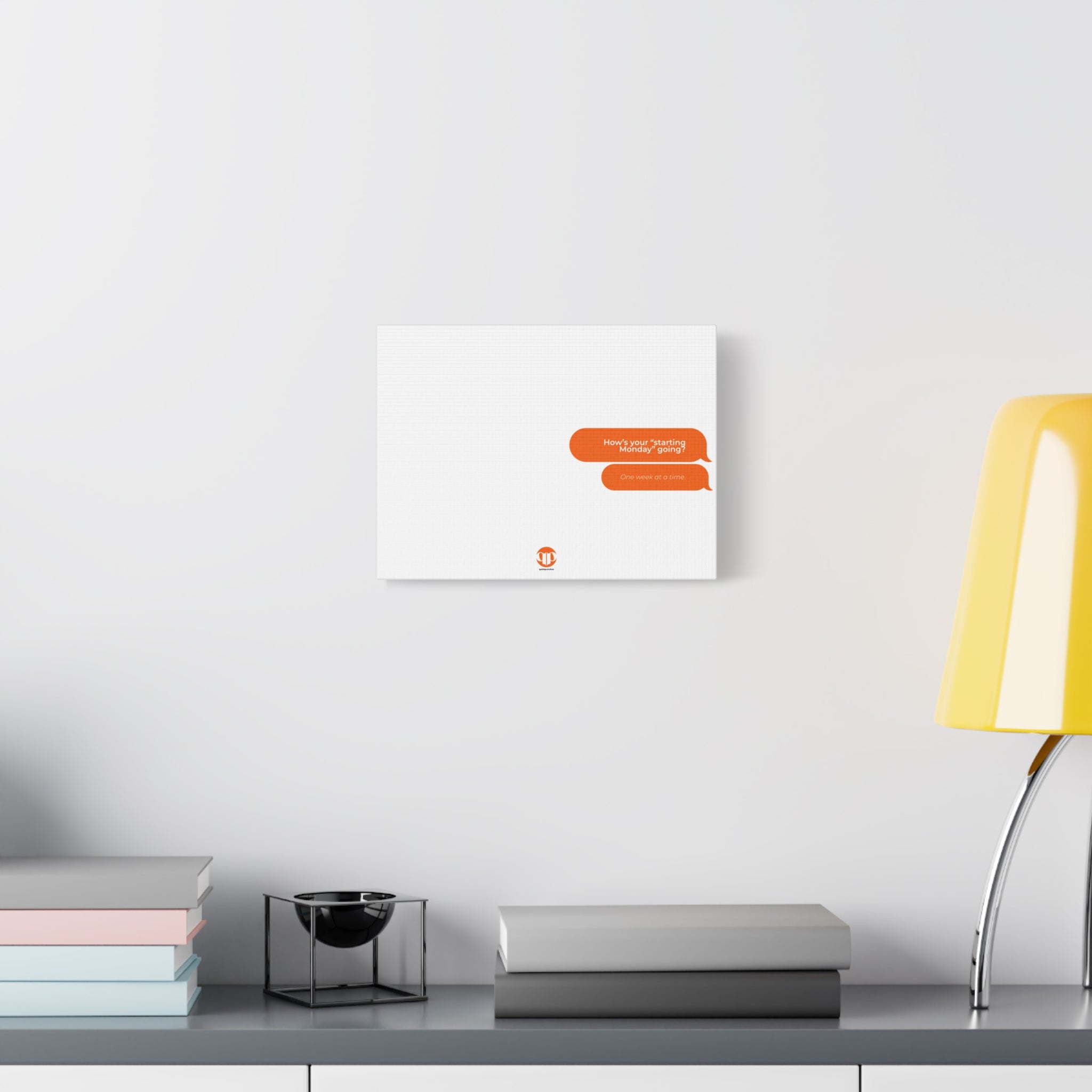 Starting Monday Text Bubble Matte Canvas